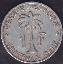 BELÇİKA KONGO 1 FRANK 1958 ( RWANDA - BURUNDİ ) eski para fiyatları