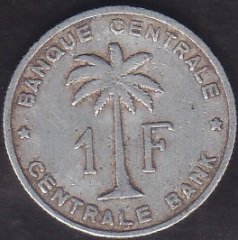 BELÇİKA KONGO 1 FRANK 1958 ( RWANDA - BURUNDİ ) eski para fiyatları