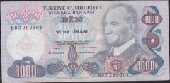 6.Emisyon 1.Tertip 1000 Lira B52 292507 Çok Temiz +