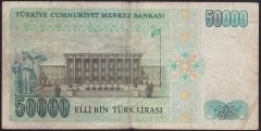 7.EMİSYON 1.TERTİP 50000 LİRA B64 082804 TEMİZ