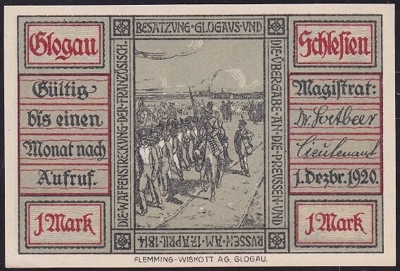 Almanya 1 Mark Notgeld 1920 Çil