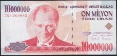 7.Emisyon 10 000 000 Lira D55 269885 Çok Çok Temiz+