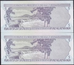 6.Emisyon 1.Tertip 5 Lira C26 065013-14 Seri Takipli Çilaltı