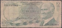 6.EMİSYON 1.TERTİP 10 LİRA C06 245961 İYİ