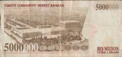 7.Emisyon 5 000 000 Lira L89 794077 Çok Temiz