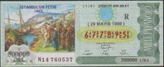 1999 29 Mayıs Çeyrek Bilet - R Serisi