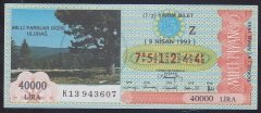 1993 9 NİSAN YARIM BİLET Z SERİSİ - Uludağ