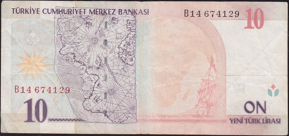 8.Emisyon 10 YTL B14 674129 Çok Temiz