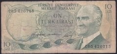 6.EMİSYON 1.TERTİP 10 LİRA C05 420715 TEMİZ