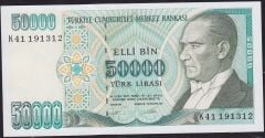 7.Emisyon 2.Tertip 50000 Lira K41 191312 Çil