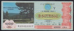 1993 9 NİSAN YARIM BİLET Y SERİSİ - Uludağ