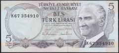 6.Emisyon 2.Tertip 5 Lira K67 354910 Çil
