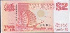 Singapur 2 Dolar 1990 Çil AB Pick 27