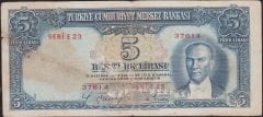 2.Emisyon 5 Lira E23 37614 Temiz