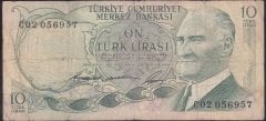 6.EMİSYON 1.TERTİP 10 LİRA C02 056957 TEMİZ