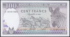 Rwanda 100 Frank 1989 Çil Pick 19 ( Z Serisi )