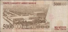 7.Emisyon 5 000 000 Lira L84 637201 Çok Temiz