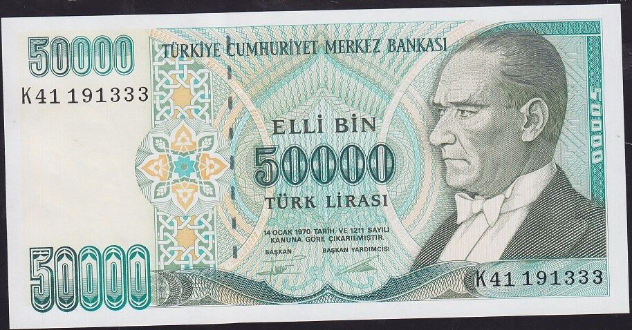 7.Emisyon 2.Tertip 50000 Lira K41 191333 Çil