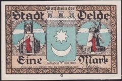 Almanya 1 Mark Notgeld 1920 Çil Filigranlı