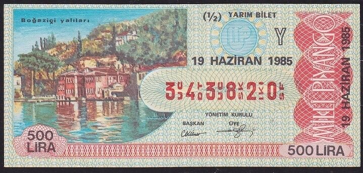 1985 19 Haziran Yarım Bilet - Y Serisi