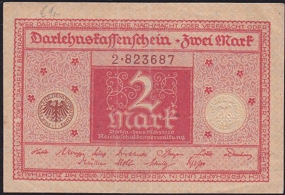 Almanya 2 Mark 1920 Çok Çok Temiz+