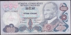6.Emisyon 1.Tertip 1000 Lira B17 121697 Çok Temiz +
