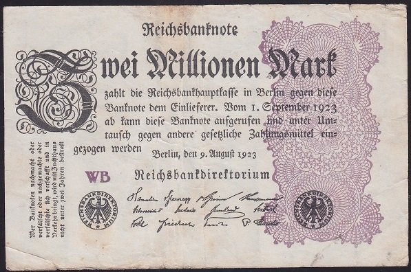 ALMANYA 2 MİLYON MARK 1923 ÇOK TEMİZ