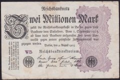 ALMANYA 2 MİLYON MARK 1923 ÇOK TEMİZ