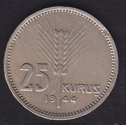 1944 Yılı 25 Kuruş
