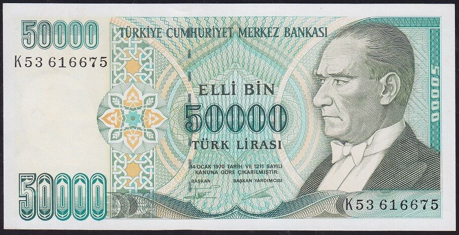 7.Emisyon 2.Tertip 50000 Lira K53 616675 Çil