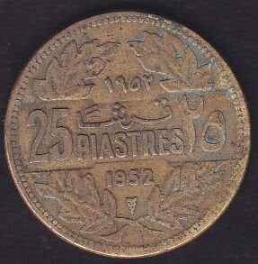 Lübnan 25 Piastre 1952