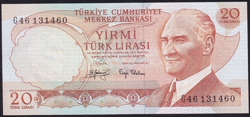 6.Emisyon 3.Tertip 20 Lira G46 1314XX Çilaltı Çil