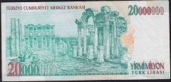 7.Emisyon 20 000 000 Lira F34 755220 Çok Temiz+