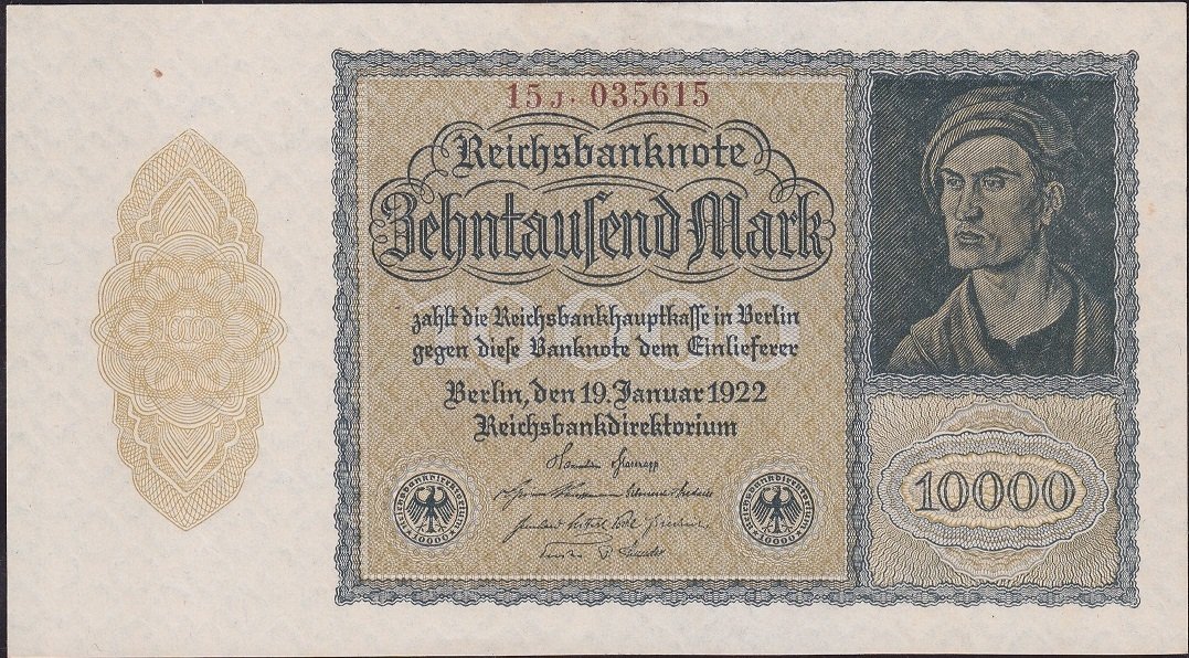 Almanya 10000 Mark 1922 Çilaltı Çil