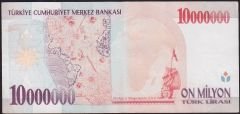 7.Emisyon 10 000 000 Lira D44 671881 Çok Temiz+