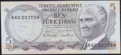 6.Emisyon 2.Tertip 5 Lira K65 232759 Çilaltı Çil