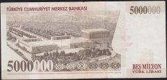 7.Emisyon 5 000 000 Lira G37 500728 Çok Temiz+