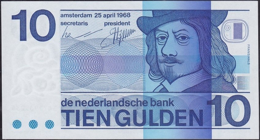Hollanda 10 Gulden 1968 Çil