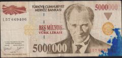 7.Emisyon 5 000 000 Lira L57 669406 Haliyle