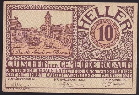 AVUSTURYA 10 HELLER NOTGELD 1920 ÇİL