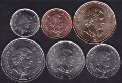 Kanada 6 Adet Madeni Para Seti 2004 -2007 Çil