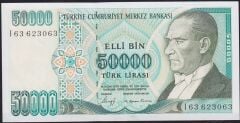 7.Emisyon 1.Tertip 50000 Lira I63 623063 Çil