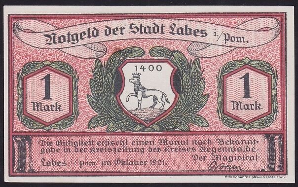 Almanya 1 Mark Notgeld 1921 Çil