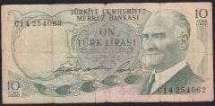 6.Emisyon 1.Tertip 10 Lira C14 254062 Temiz