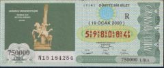 2000 19 Ocak Çeyrek Bilet - R Serisi