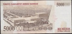 7.Emisyon 5 000 000 Lira F16 649371 Çok Temiz+