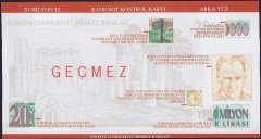 Türkiye Cumhuriyeti 20 Milyon Lira Banknot Kontrol Kartı
