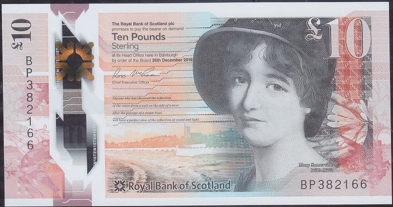 İskoçya 10 Pound 2016 Polimer Çil