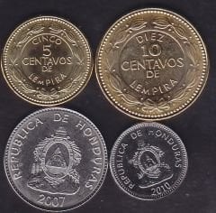 Honduras 4 Adet Madeni Para Seti 2007 - 2010 Çil