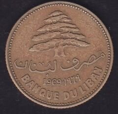 Lübnan 25 Piastre 1969